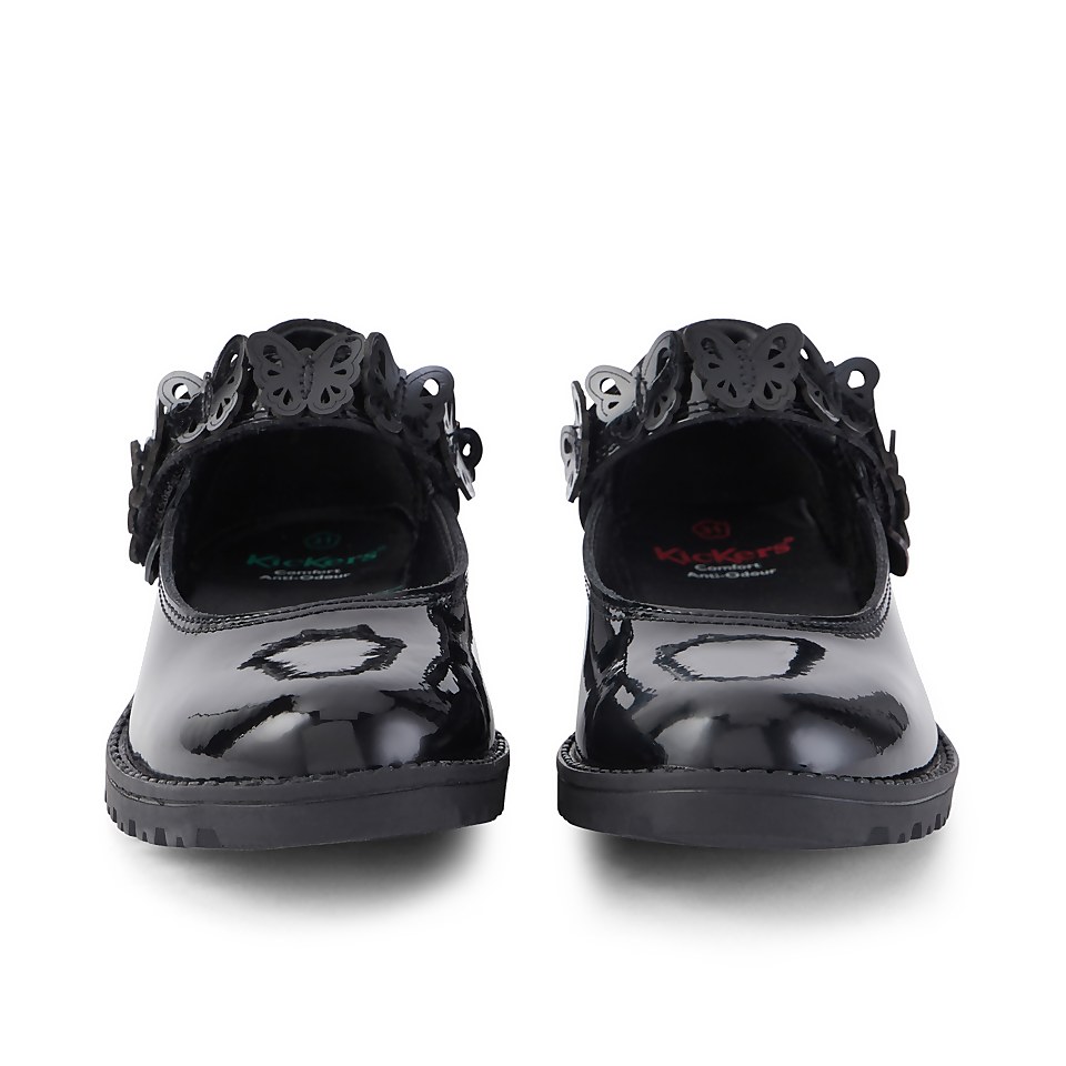 Junior Girls Lachly Butterfly MJ Patent Leather Black