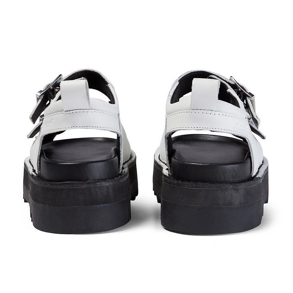 Adult Women's Knox Lo Buckle Leather Sandal White