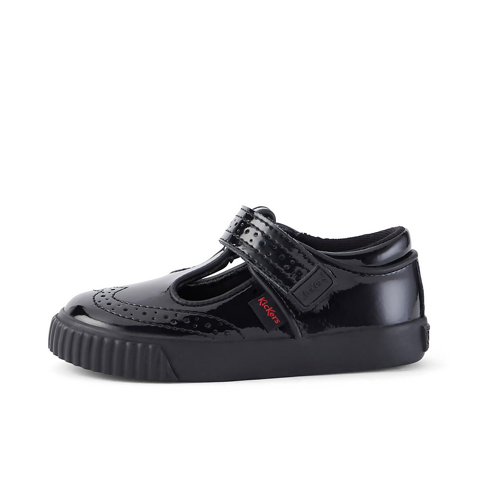 Infant Girls Tovni Brogue T-Bar Patent Leather Black