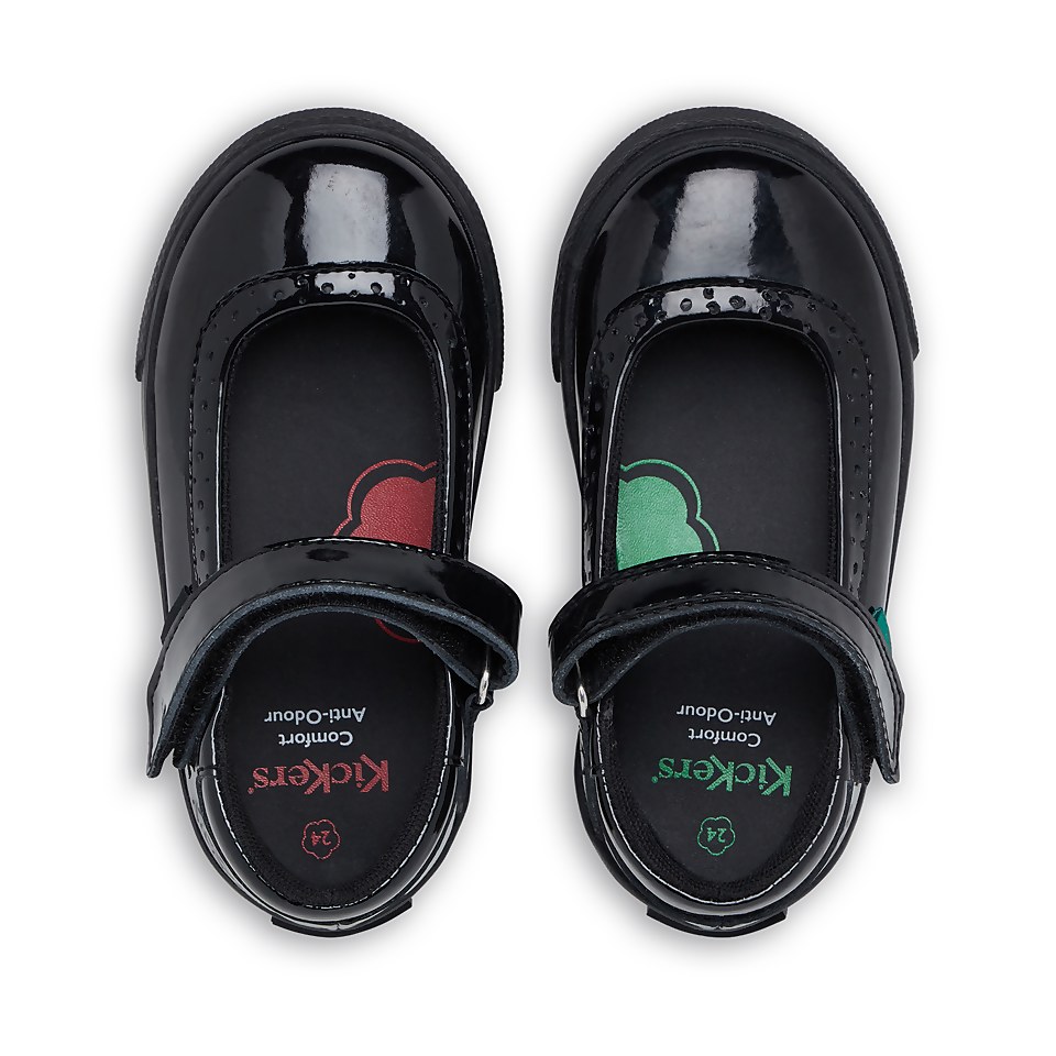 Infant Girls Tovni Brogue MJ Patent Leather Black