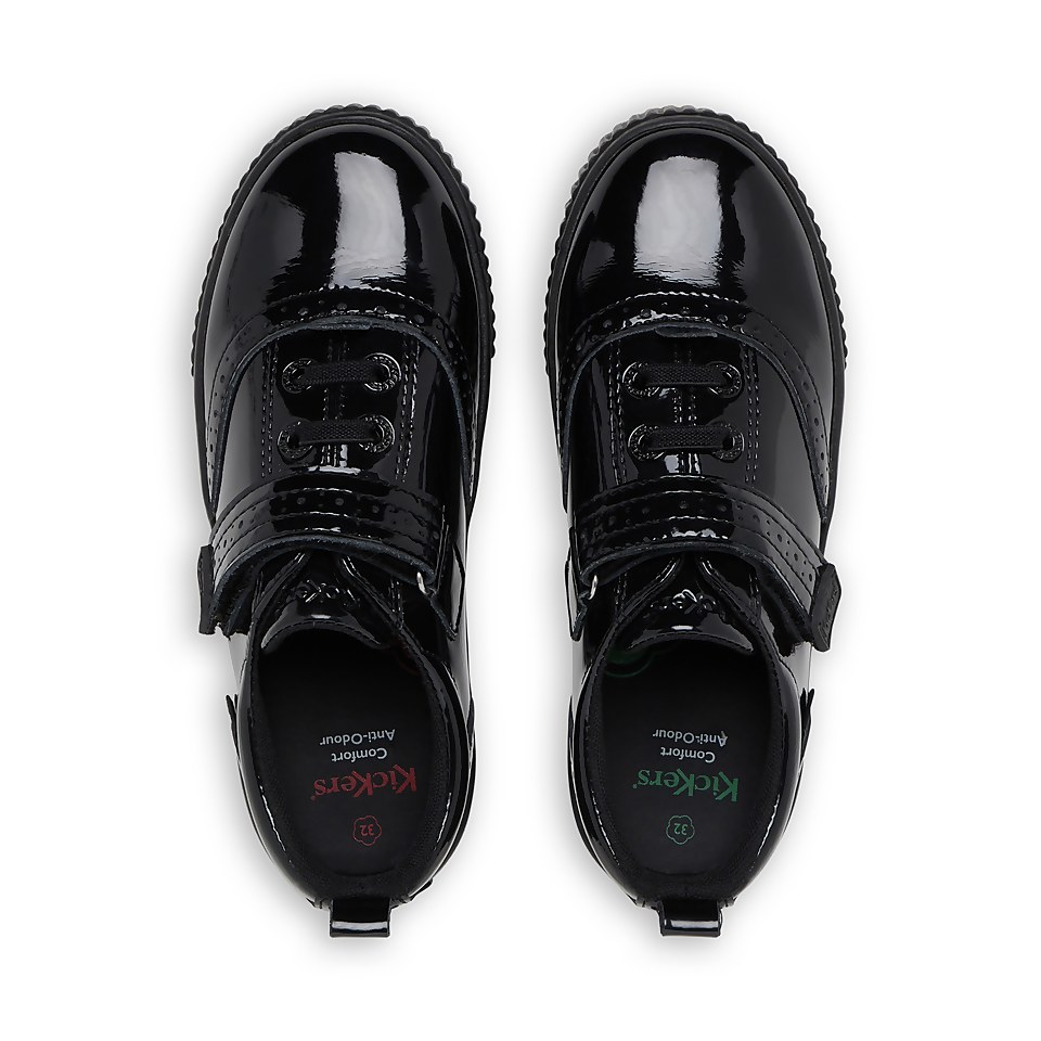 Junior Girls Tovni Brogue Shoe Patent Leather Black