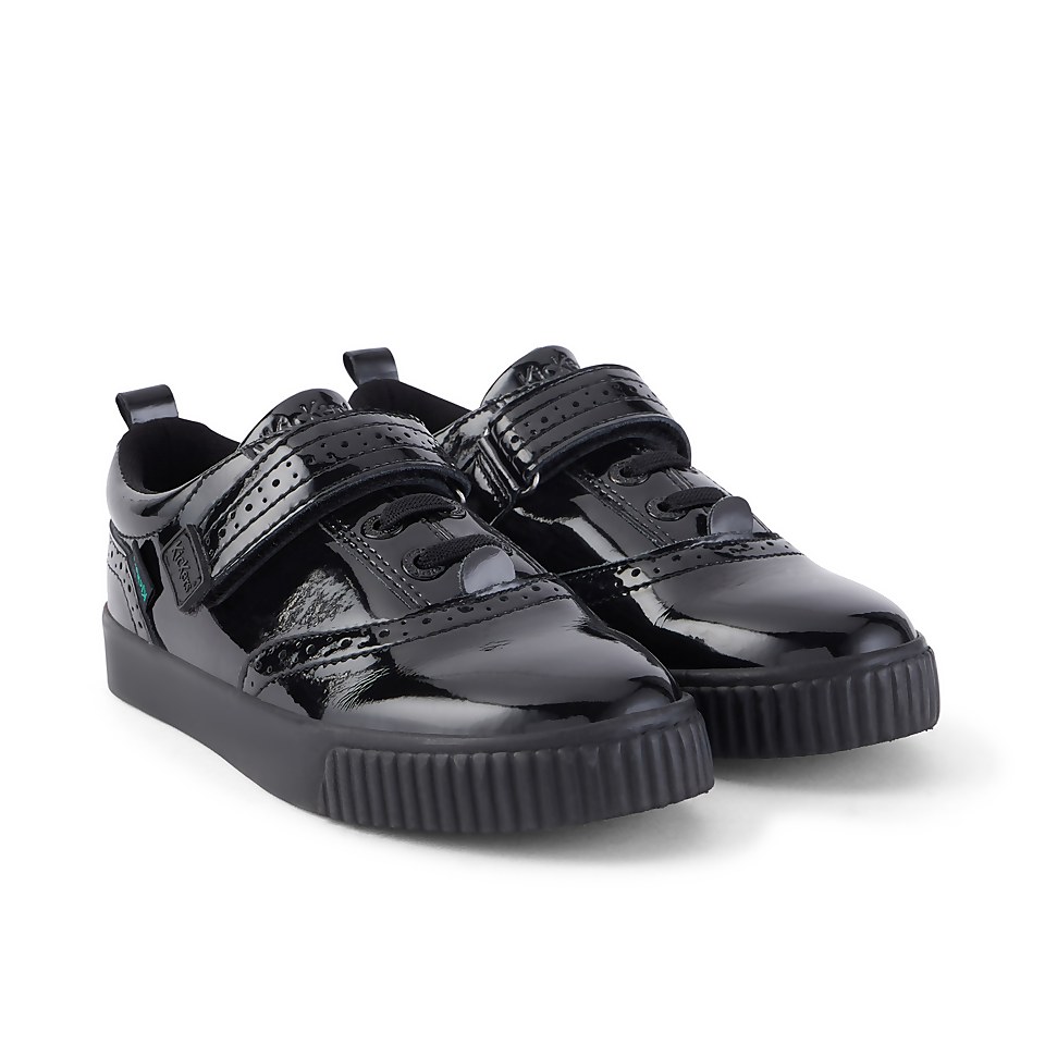 Junior Girls Tovni Brogue Shoe Patent Leather Black