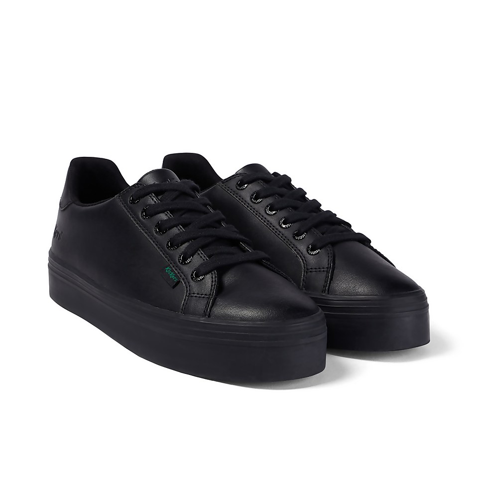 Youth Womens Tovni Stack Leather Black