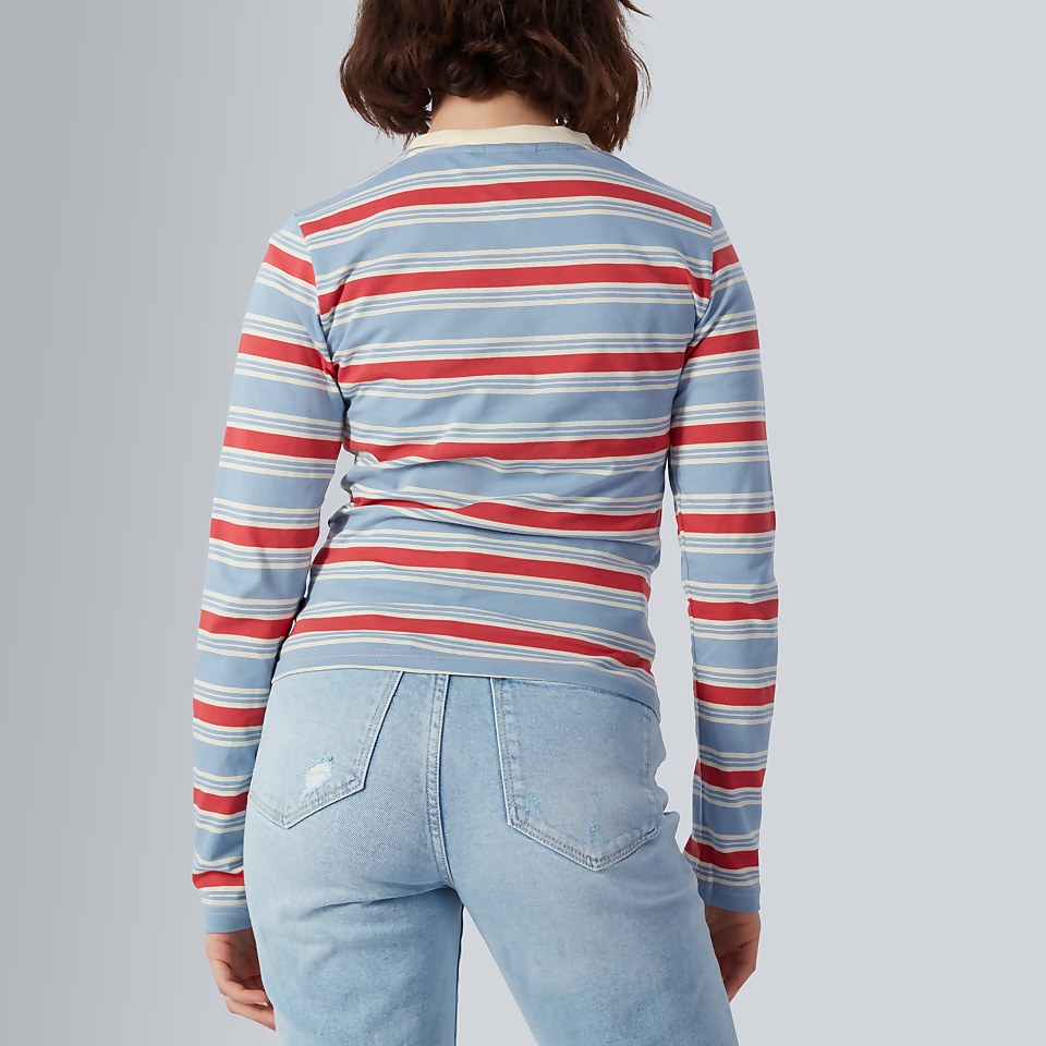 Women's Long Sleeve Stripe Ringer T-shirt Multi