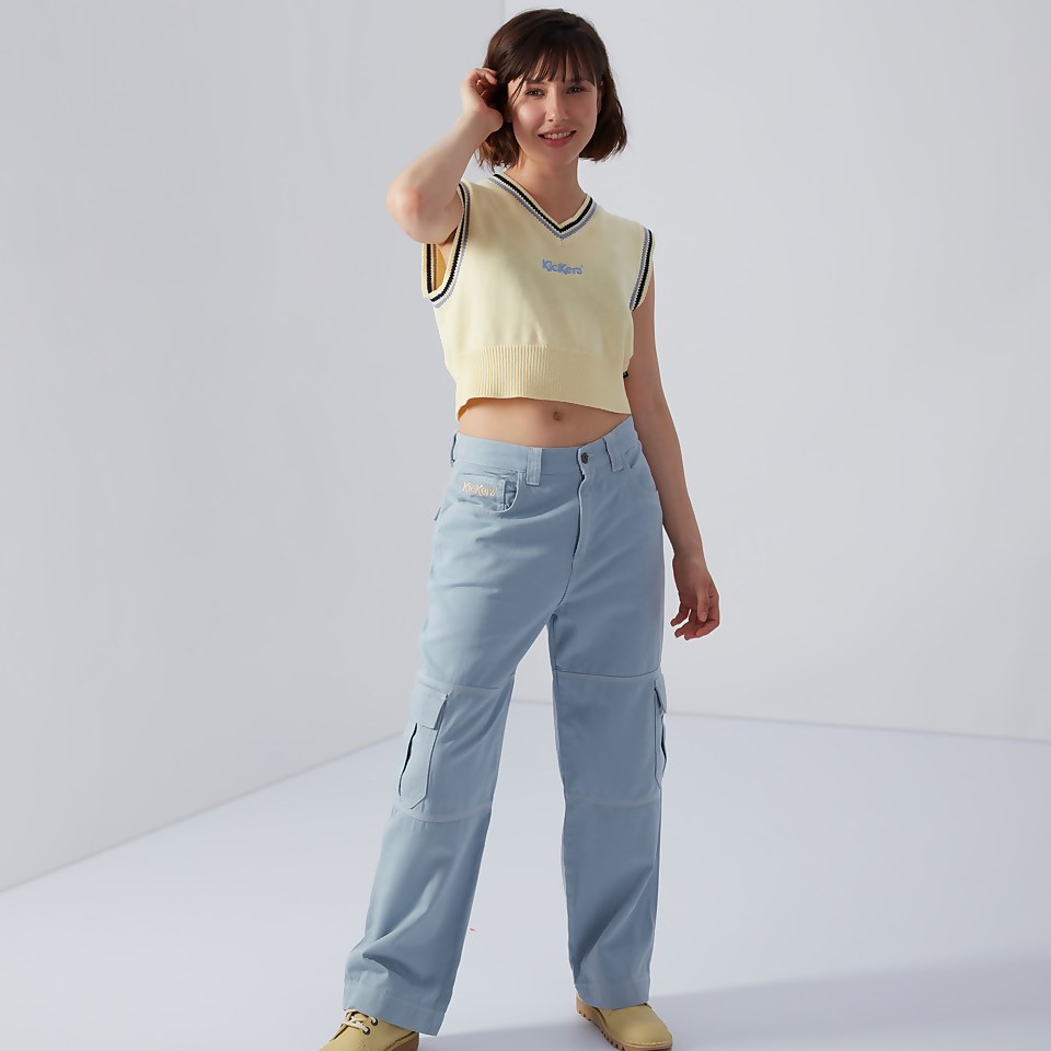 Women's V-Neck Knit Tank Top Cream