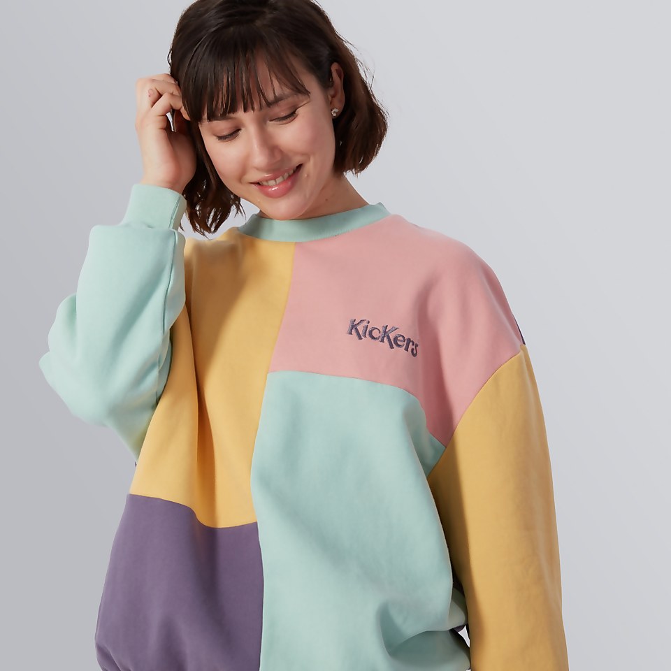 Women's Brushed Back Panelled Sweatshirt Multi