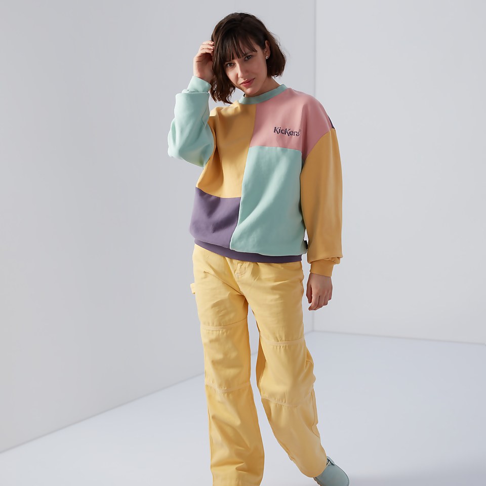 Women's Brushed Back Panelled Sweatshirt Multi