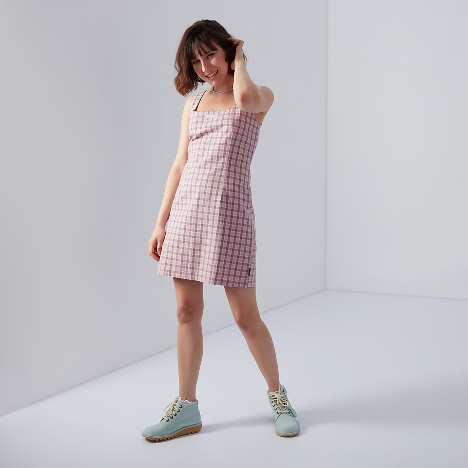 Women's Gingham Mini Dress Pink