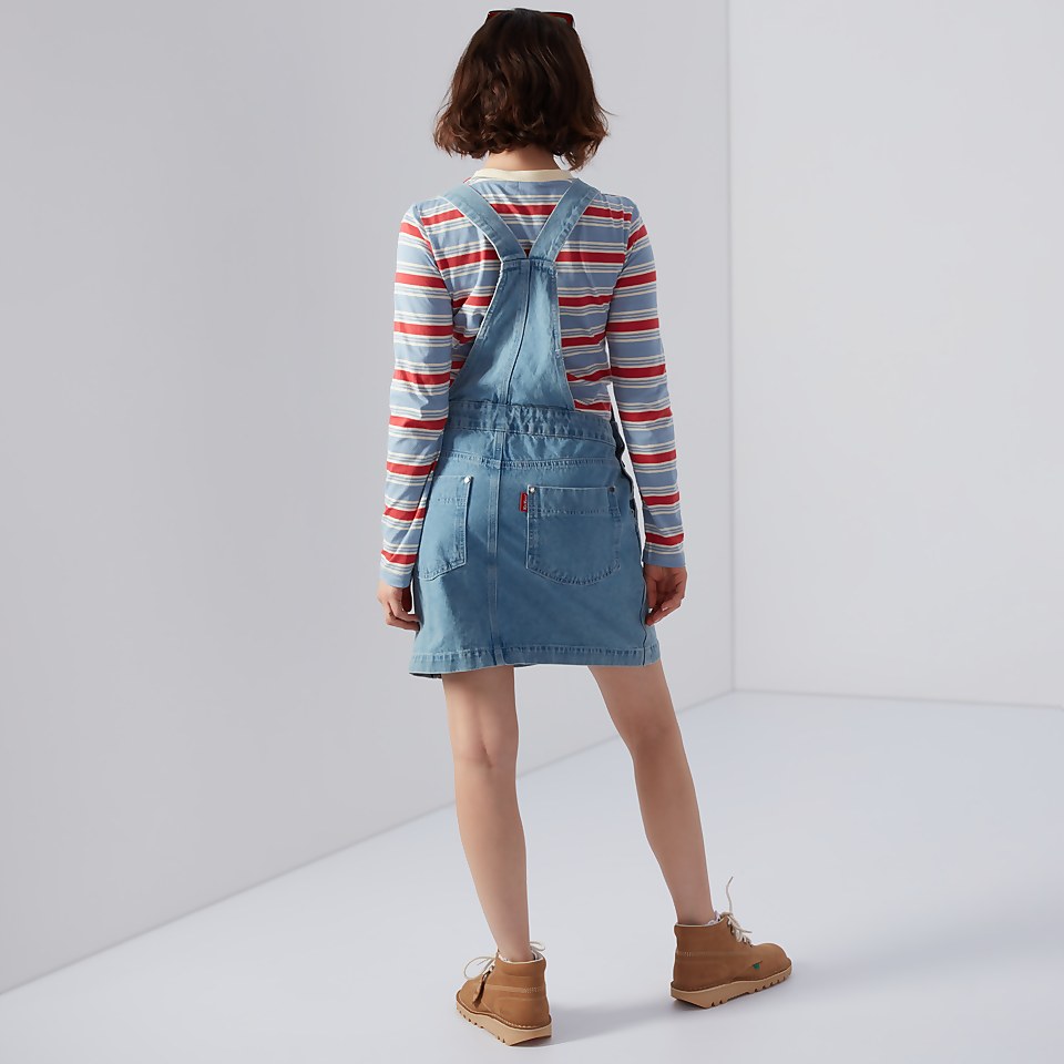 Women's Demin Dugaree Dress Blue