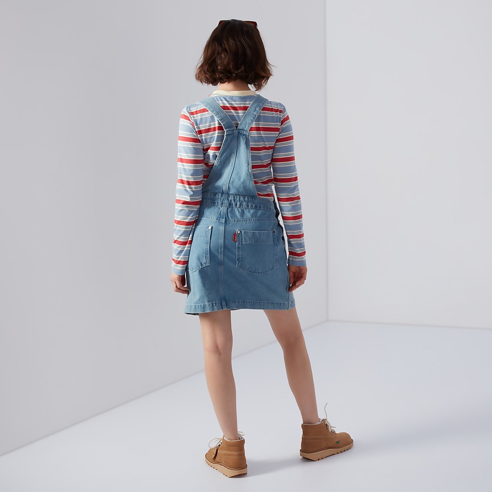 Women's Demin Dugaree Dress Blue