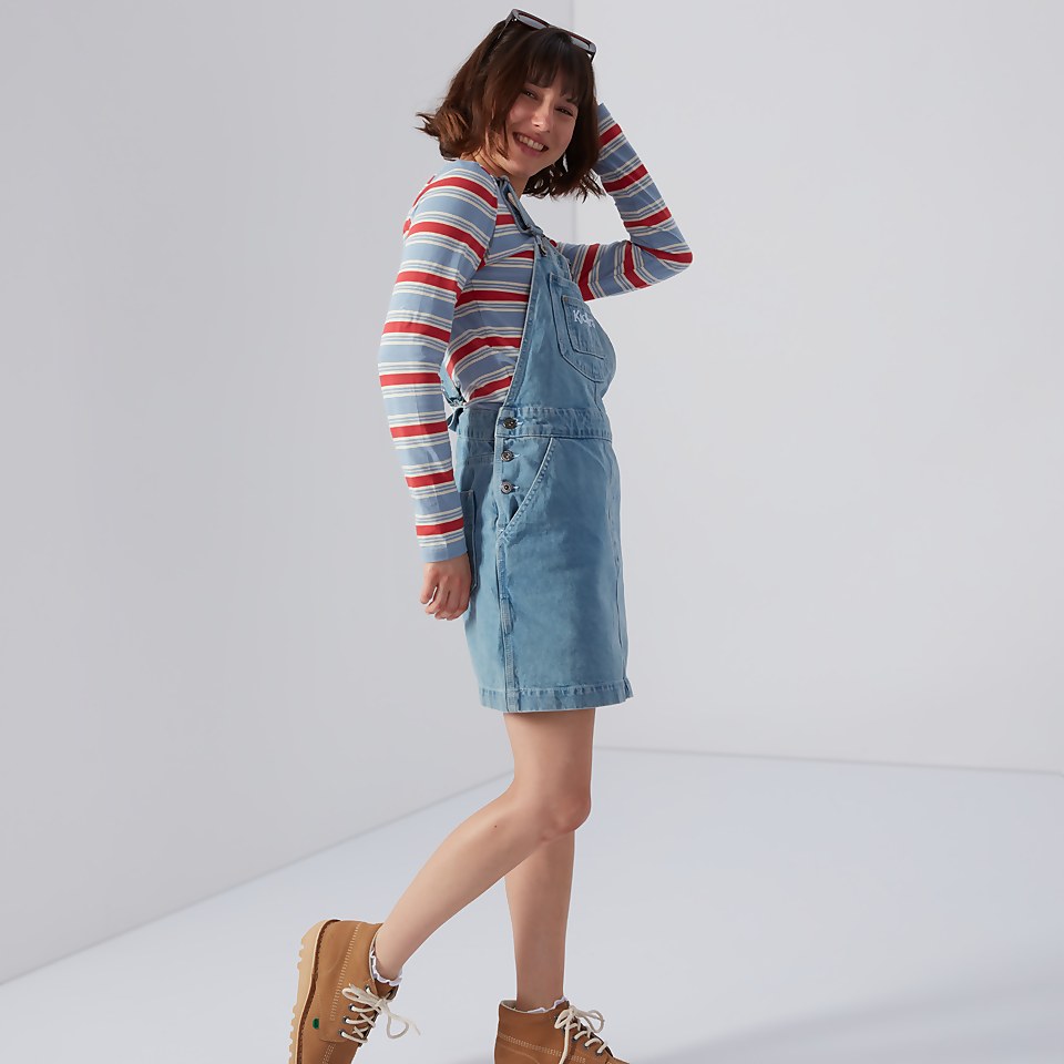 Women's Demin Dugaree Dress Blue