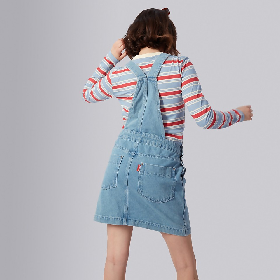 Women's Demin Dugaree Dress Blue