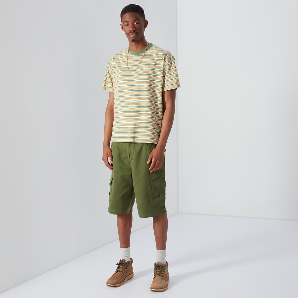 Tシャツ・カットソー ^ ^ Men's Easy Fit Stripe Short Sleeve T-Shirt 4R Men's Short Sleeve Stripe T-shirt Green