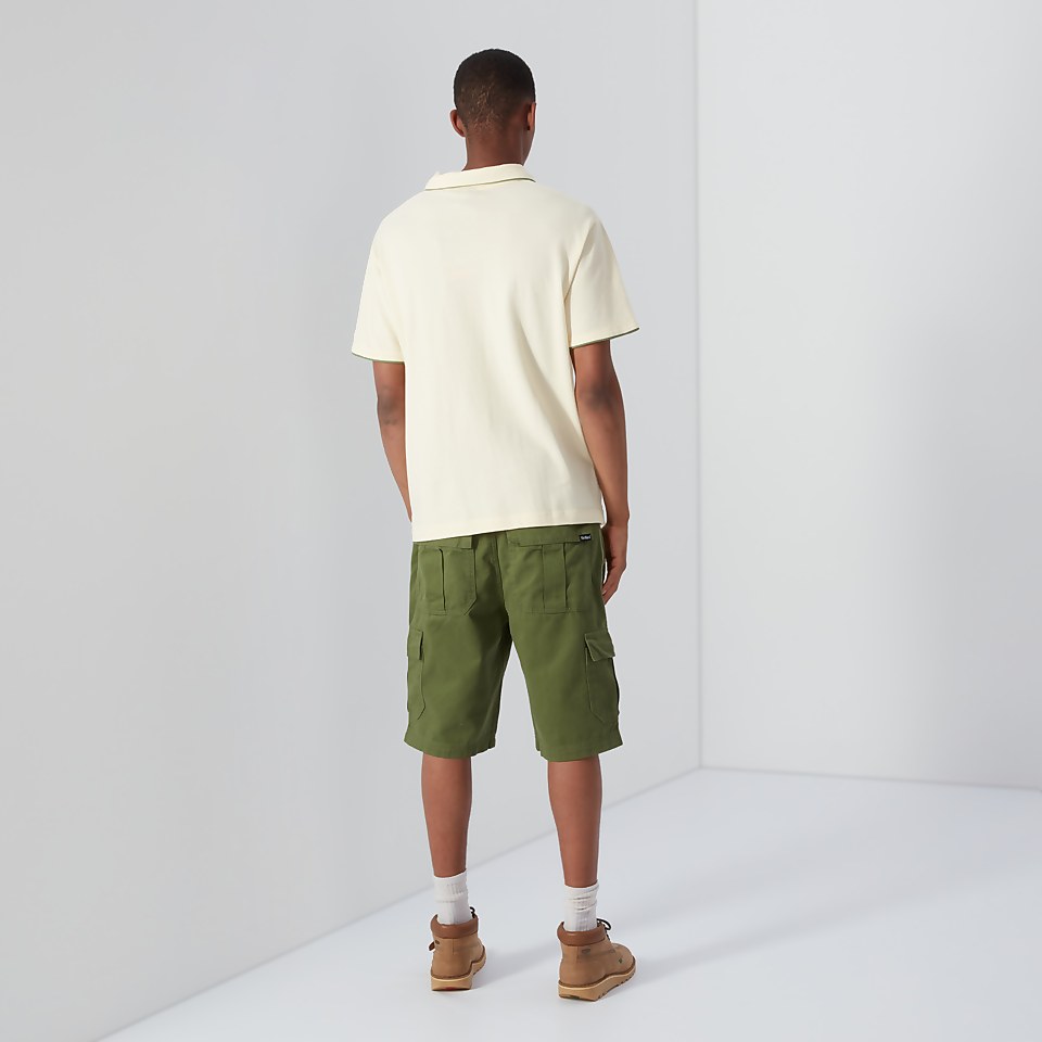 Men's Short Sleeve Pique Polo Cream