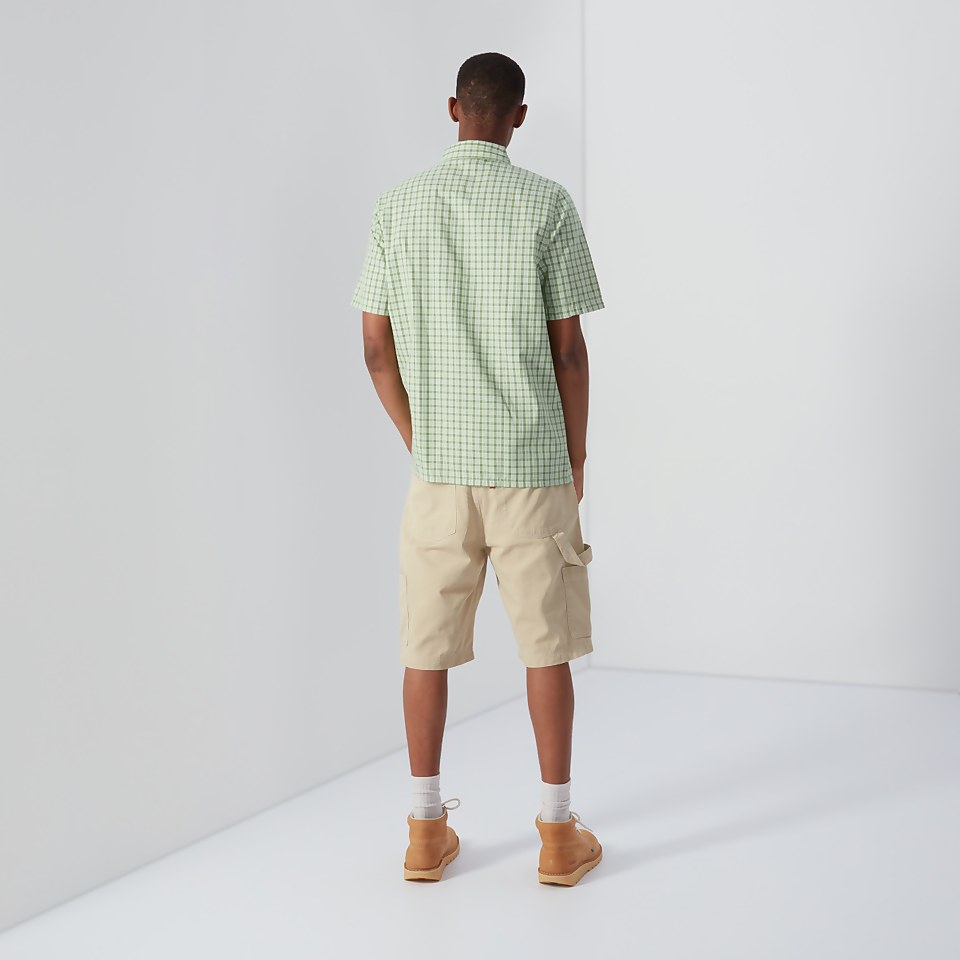 Men's Short Sleeve Check Shirt Green