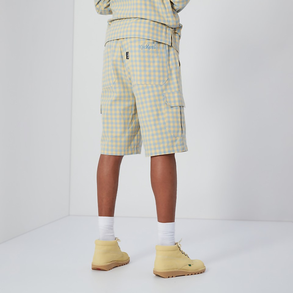 Men's Gingham Combat Shorts Yellow