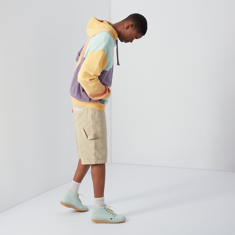 Men's Brushed Back Patchwork Hoodie Multi