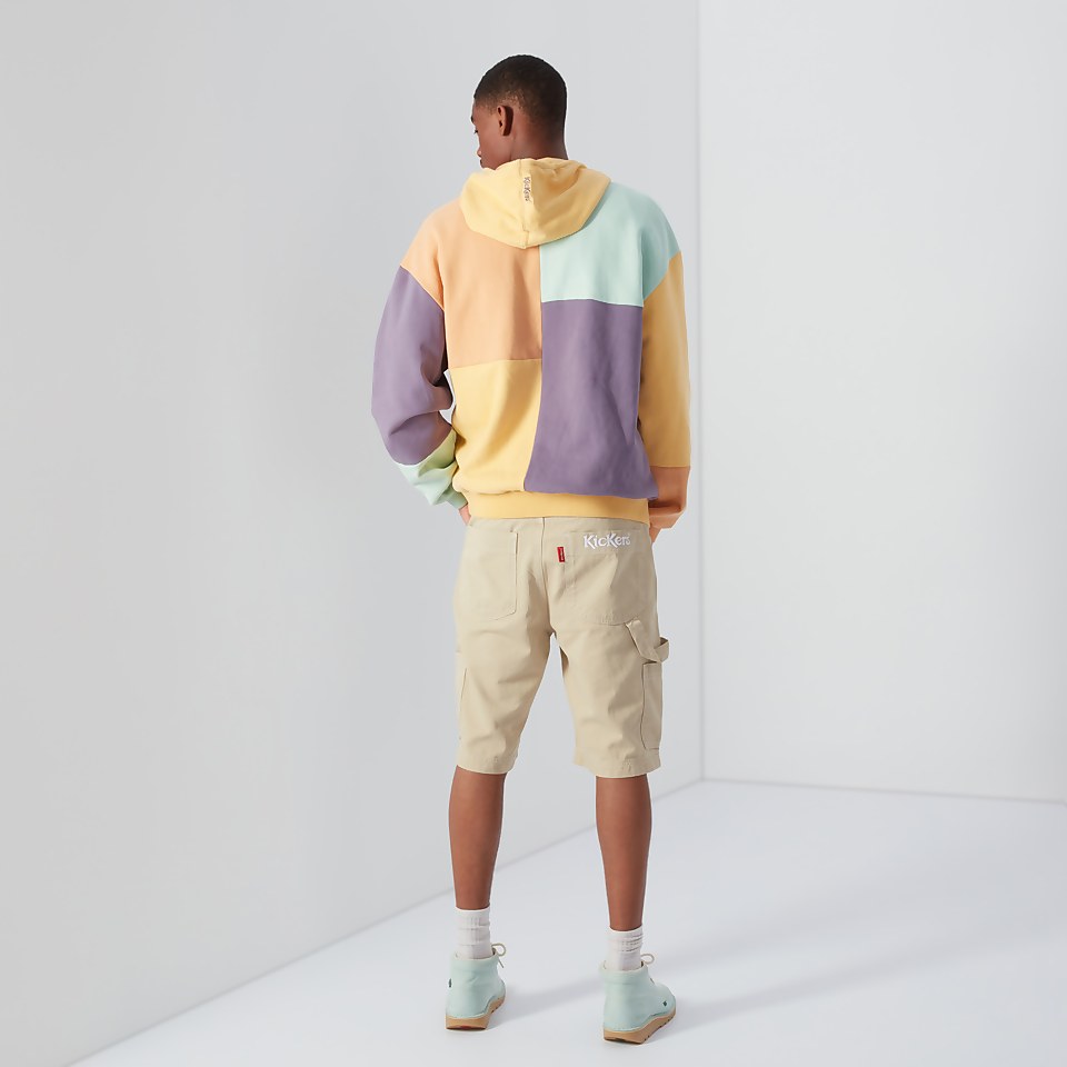 Men's Brushed Back Patchwork Hoodie Multi