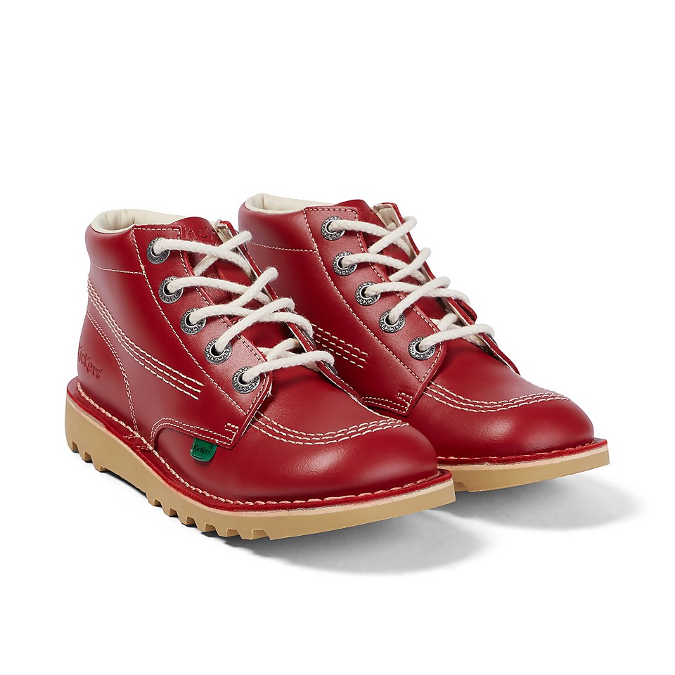 Adult Unisex Leather Kick Hi Core Red