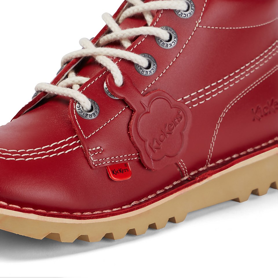 Adult Unisex Leather Kick Hi Core Red