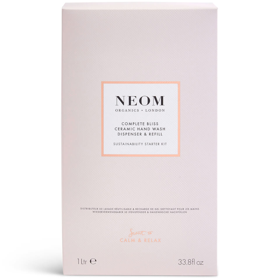 NEOM Complete Bliss Hand Wash Refill and Ceramic Dispenser 1L
