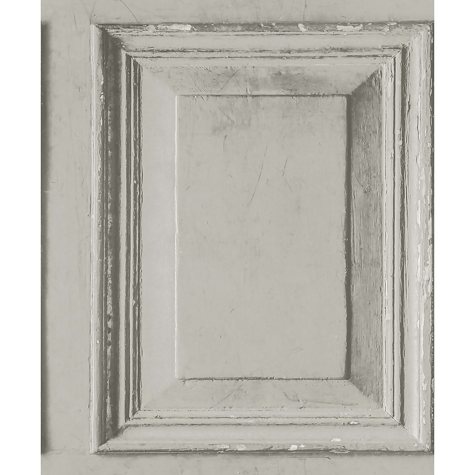 Grandeco Wood Panel Grey Wallpaper