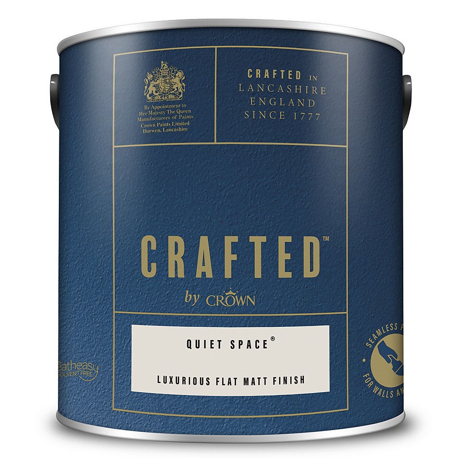 CRAFTED by Crown Flat Matt Interior Wall, Ceiling and Wood Paint Quiet Space® - 2.5L