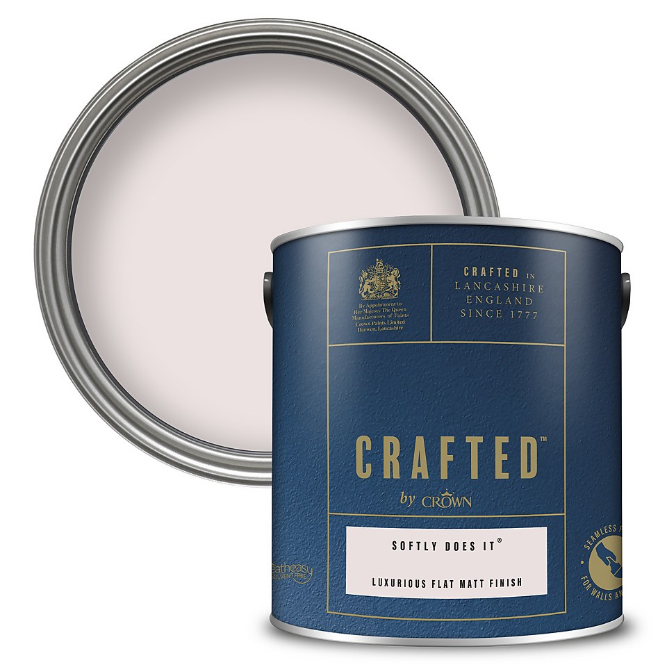 CRAFTED by Crown Interior Wall, Ceiling and Wood Flat Matt Paint Softly Does It - 2.5L