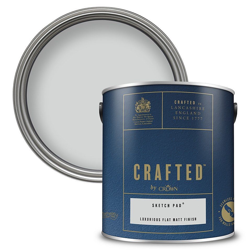 CRAFTED by Crown Flat Matt Interior Wall, Ceiling and Wood Paint Sketch Pad® - 2.5L