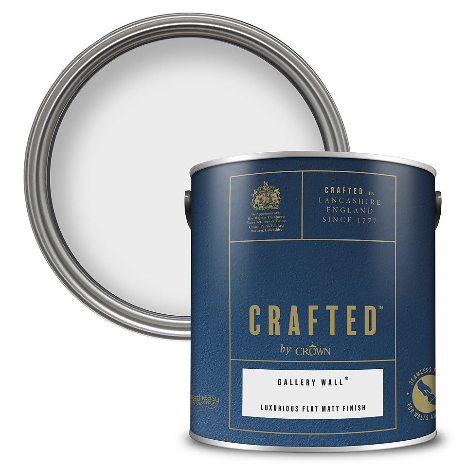 CRAFTED by Crown Flat Matt Interior Wall, Ceiling and Wood Paint Gallery Wall® - 2.5L