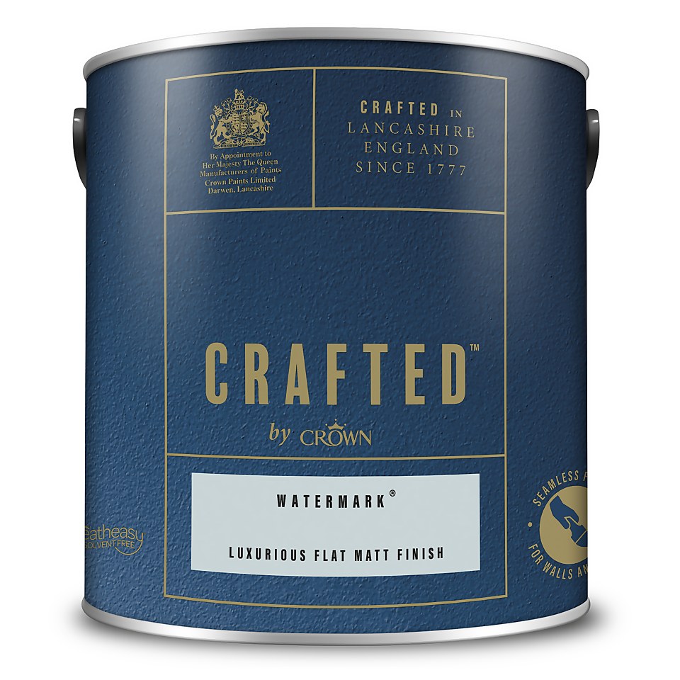 CRAFTED by Crown Flat Matt Interior Wall, Ceiling and Wood Paint Watermark® - 2.5L