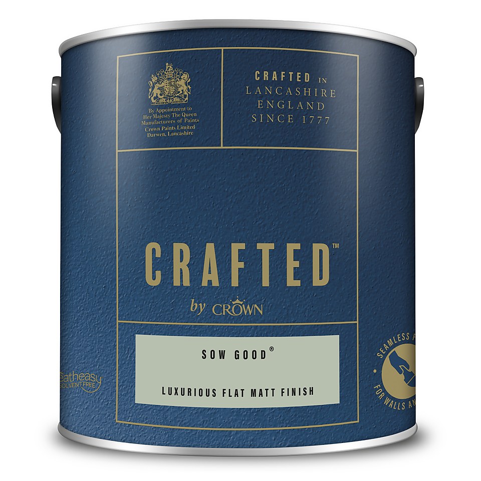 CRAFTED by Crown Flat Matt Interior Wall, Ceiling and Wood Paint Sow Good® - 2.5L