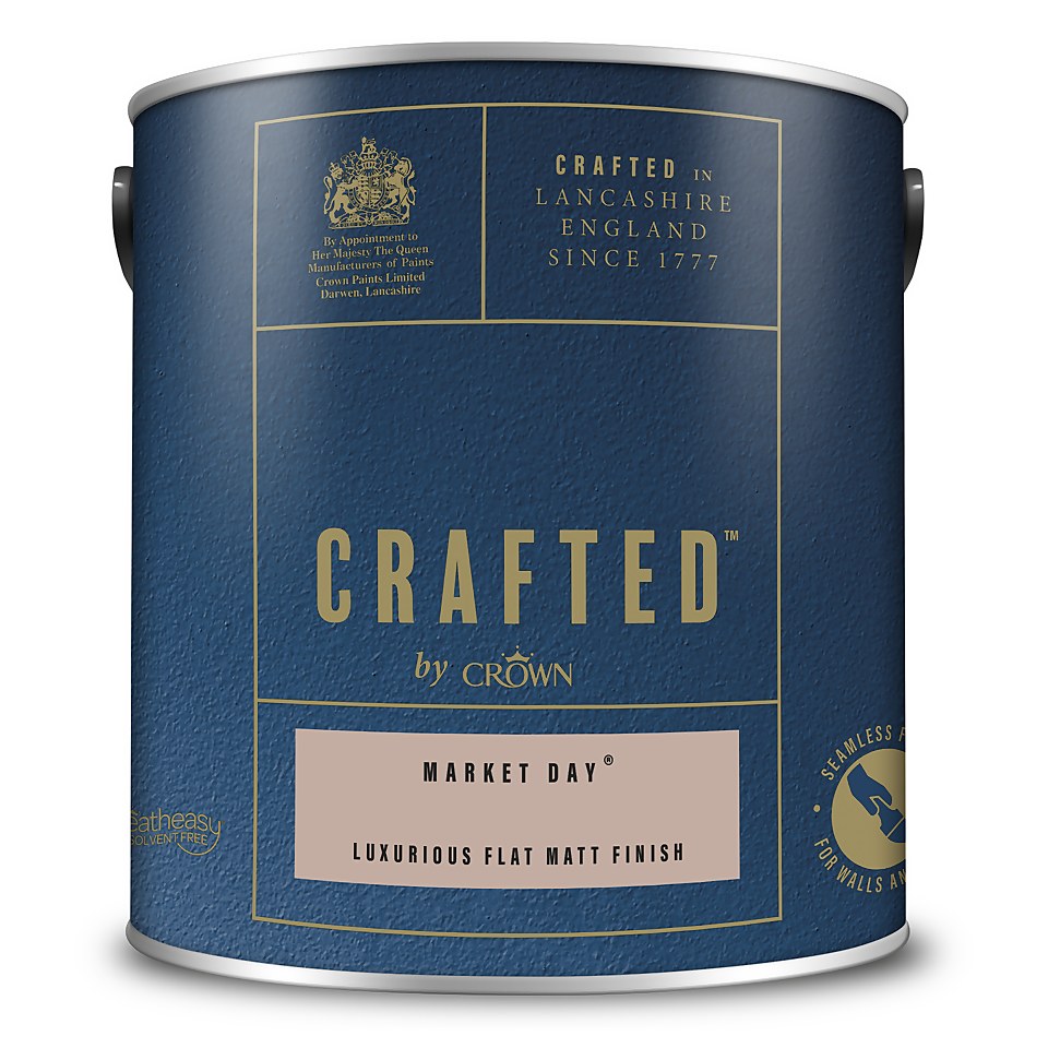 CRAFTED by Crown Flat Matt Interior Wall, Ceiling and Wood Paint Market Day® - 2.5L
