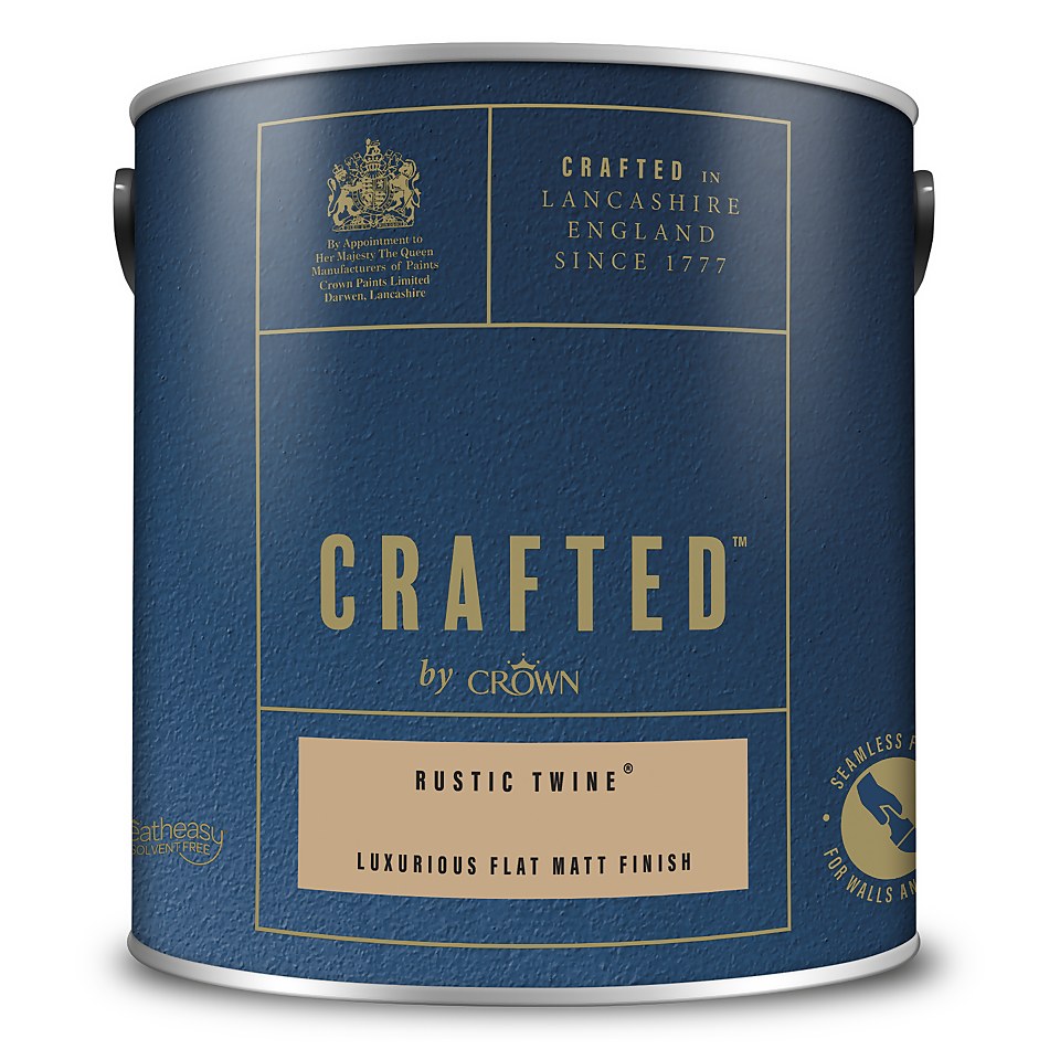 CRAFTED by Crown Flat Matt Interior Wall, Ceiling and Wood Paint Rustic Twine® - 2.5L