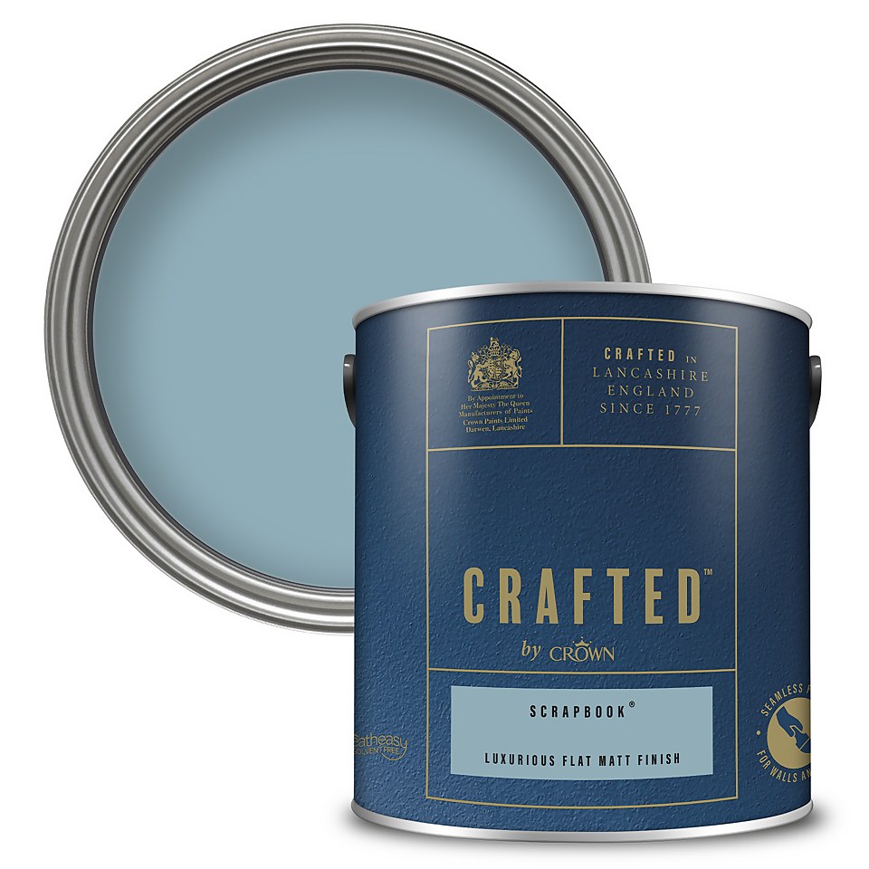 CRAFTED by Crown Flat Matt Interior Wall, Ceiling and Wood Paint Scrapbook® - 2.5L