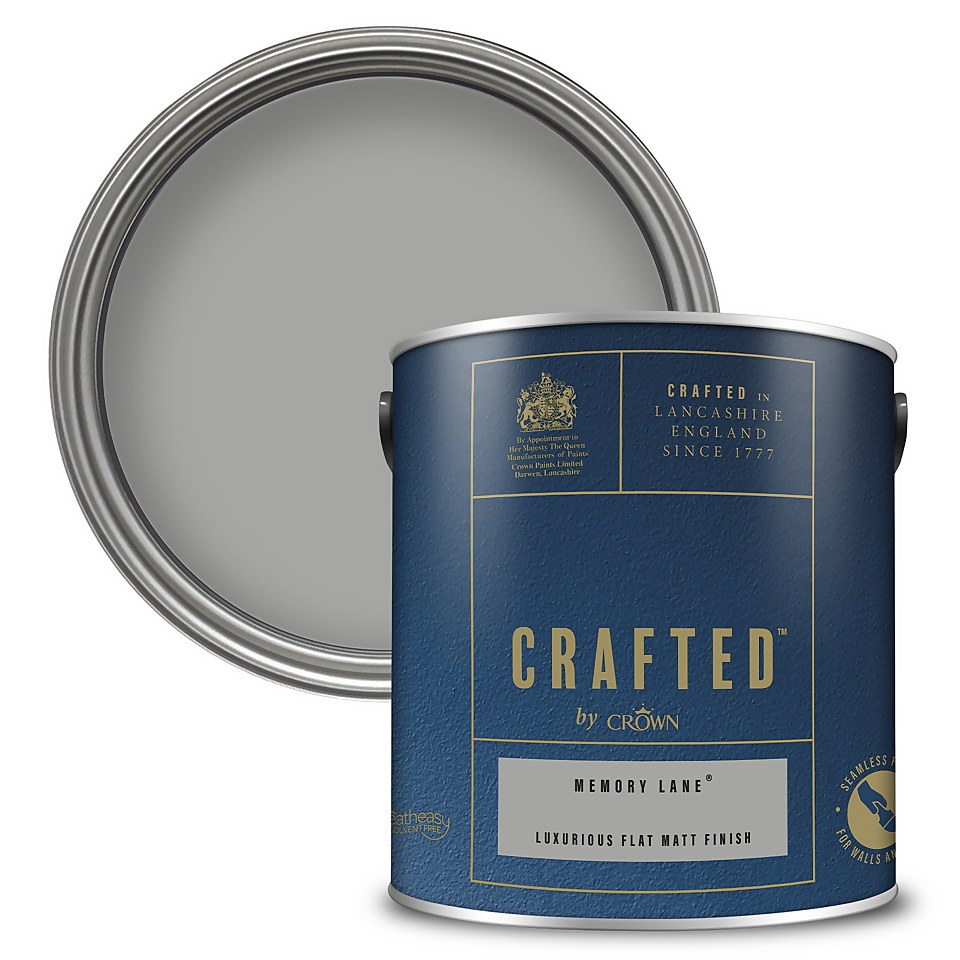 CRAFTED by Crown Flat Matt Interior Wall, Ceiling and Wood Paint Memory Lane® - 2.5L