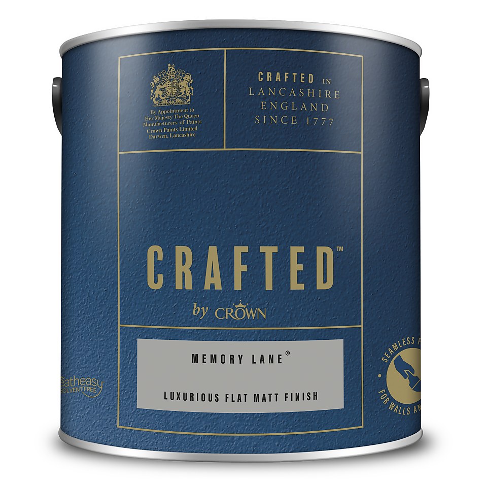 CRAFTED by Crown Flat Matt Interior Wall, Ceiling and Wood Paint Memory Lane® - 2.5L