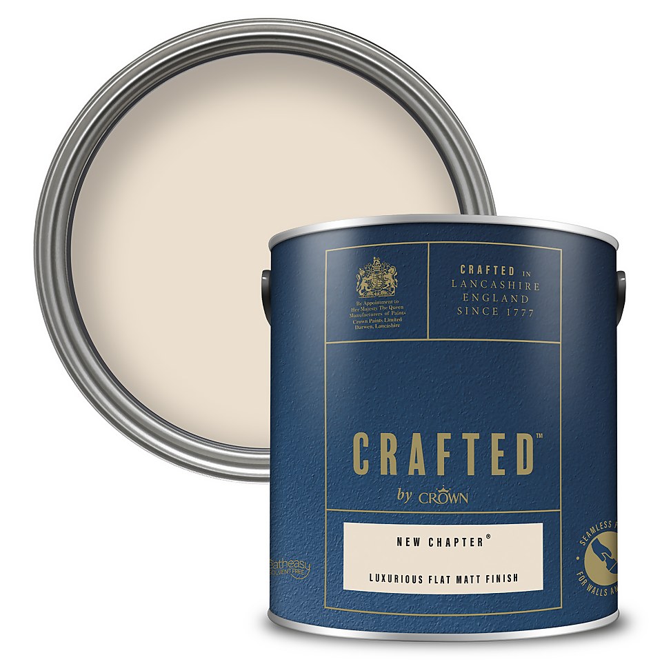 CRAFTED by Crown Flat Matt Interior Wall, Ceiling and Wood Paint New Chapter - 2.5L