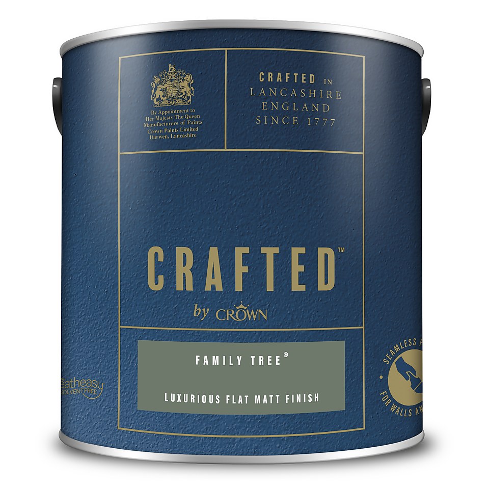 CRAFTED by Crown Flat Matt Interior Wall, Ceiling and Wood Paint Family Tree® - 2.5L