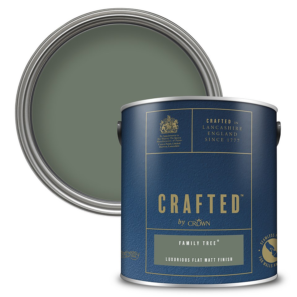 CRAFTED by Crown Flat Matt Interior Wall, Ceiling and Wood Paint Family Tree® - 2.5L