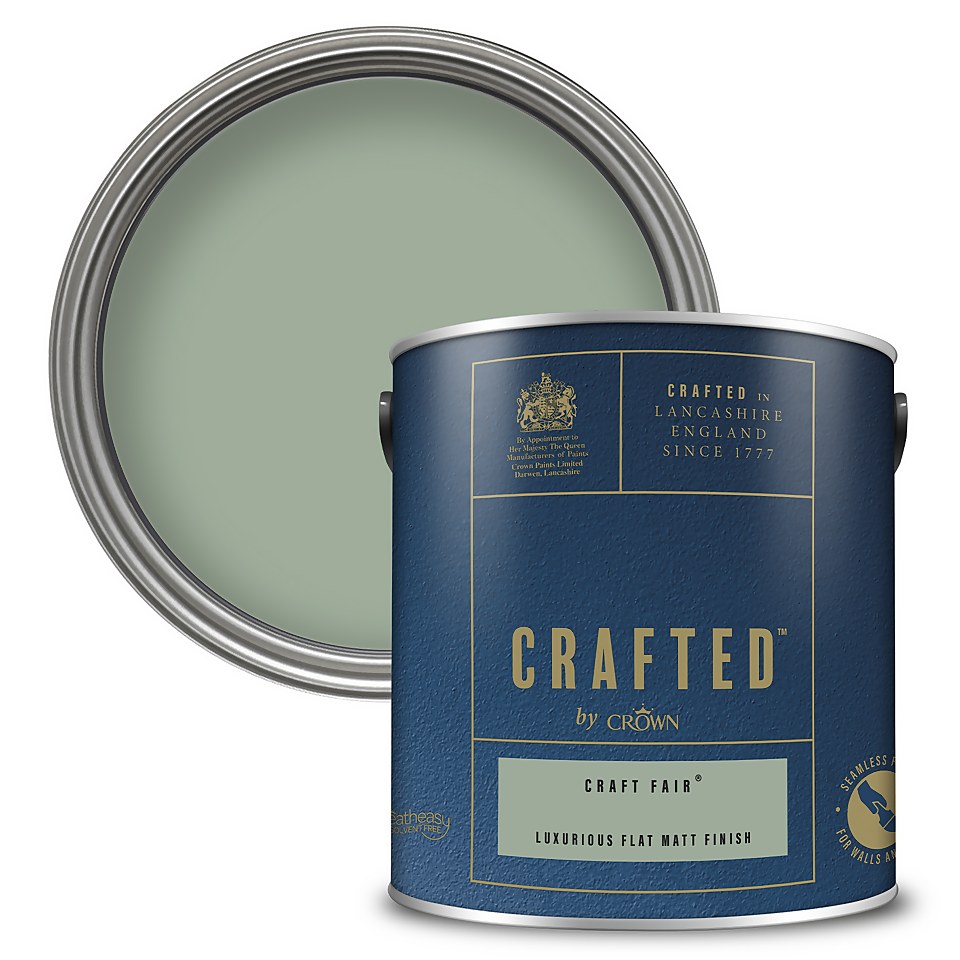 CRAFTED by Crown Flat Matt Interior Wall, Ceiling and Wood Paint Craft Fair® - 2.5L
