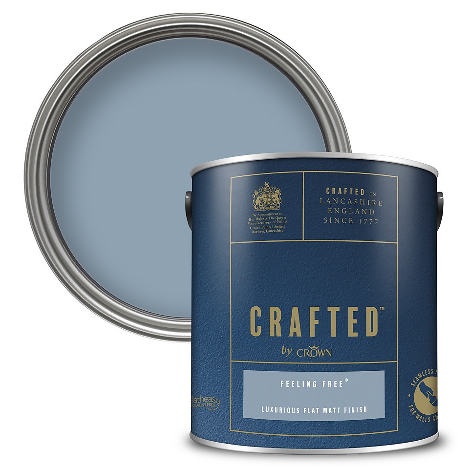 CRAFTED by Crown Flat Matt Interior Wall, Ceiling and Wood Paint Feeling Free® - 2.5L