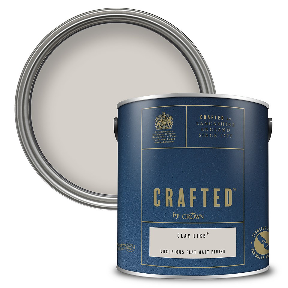 CRAFTED by Crown Flat Matt Interior Wall, Ceiling and Wood Paint Clay Like® - 2.5L