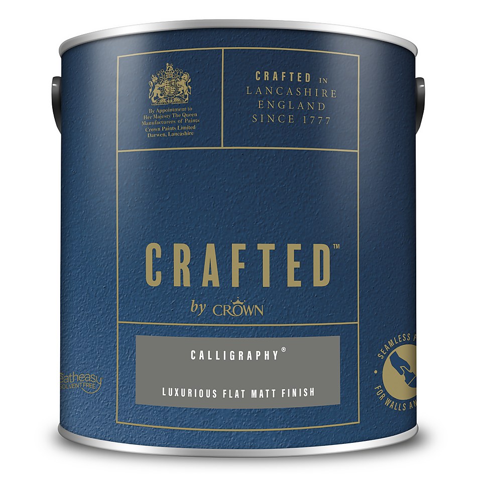 CRAFTED by Crown Flat Matt Interior Wall Ceiling and Wood Paint Calligraphy® - 2.5L