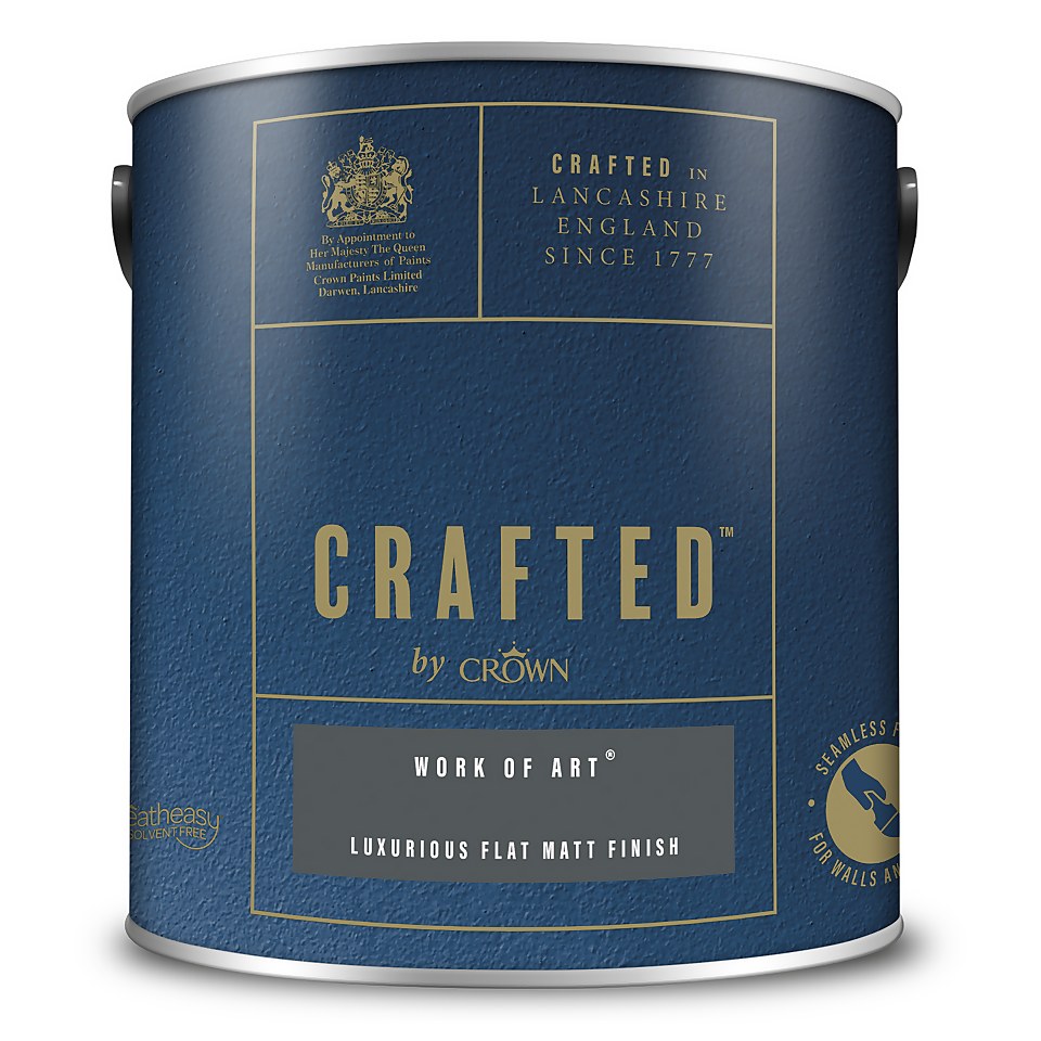 CRAFTED by Crown Flat Matt Interior Wall, Ceiling and Wood Paint Work of Art® - 2.5L