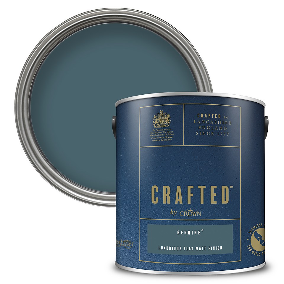 CRAFTED by Crown Flat Matt Interior Wall, Ceiling and Wood Paint Genuine® - 2.5L