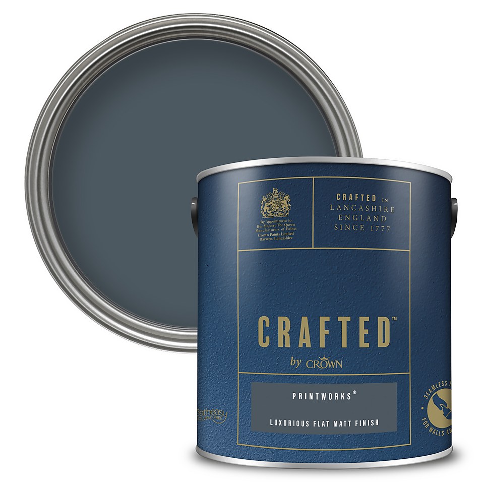 CRAFTED by Crown Flat Matt Interior Wall, Ceiling and Wood Paint Printworks® - 2.5L