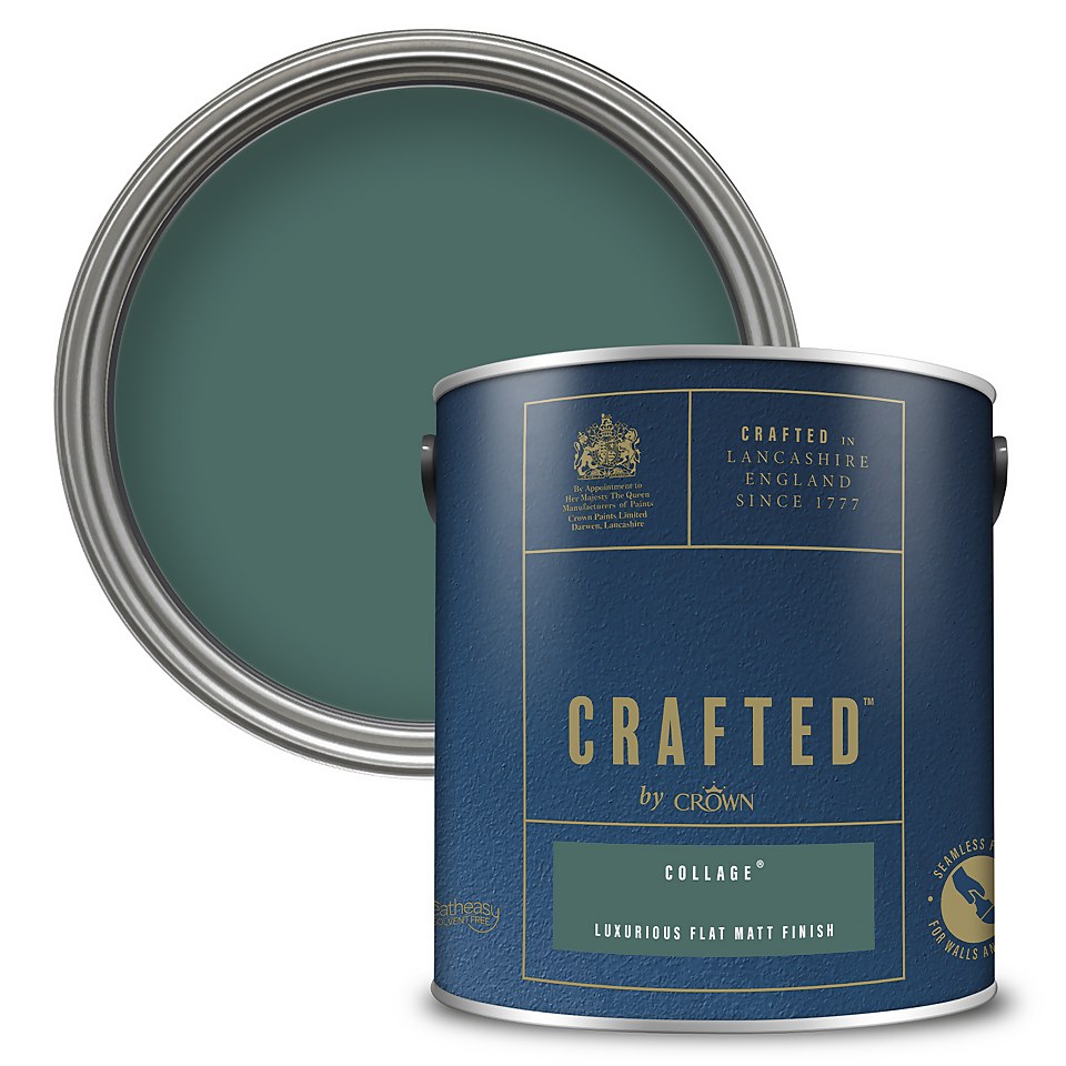 CRAFTED by Crown Flat Matt Interior Wall, Ceiling and Wood Paint Collage - 2.5L