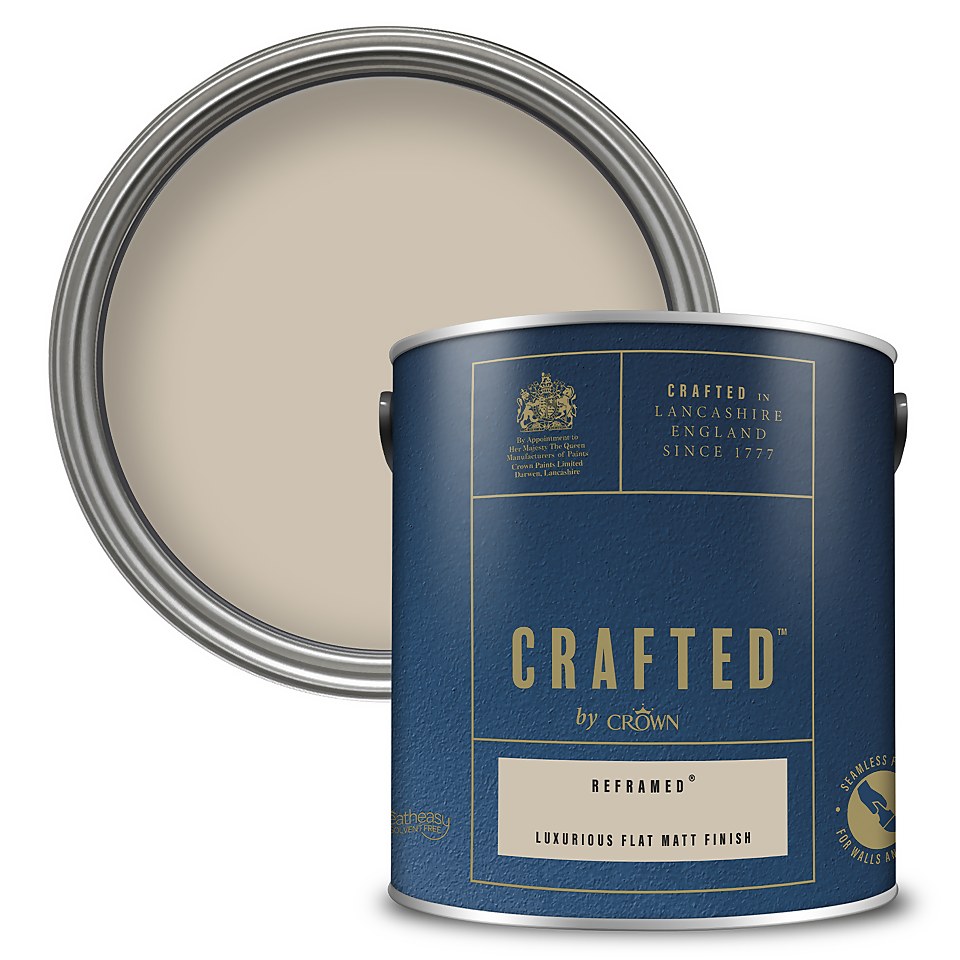 CRAFTED by Crown Flat Matt Interior Wall, Ceiling and Wood Paint Reframed® - 2.5L