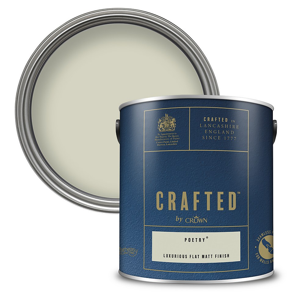 CRAFTED by Crown Flat Matt Interior Wall, Ceiling and Wood Paint Poetry® - 2.5L
